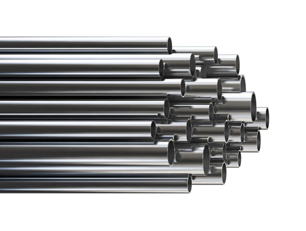 steel,pipes,,isolated,on,white,background.,clipping,path,included.,3d